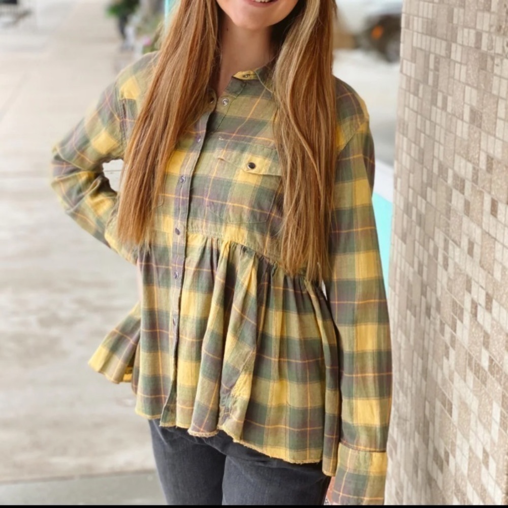 Ivy Jane Flannel Shirt Snap Button Down Soft New Small Oversized Long Sleeve Nwt